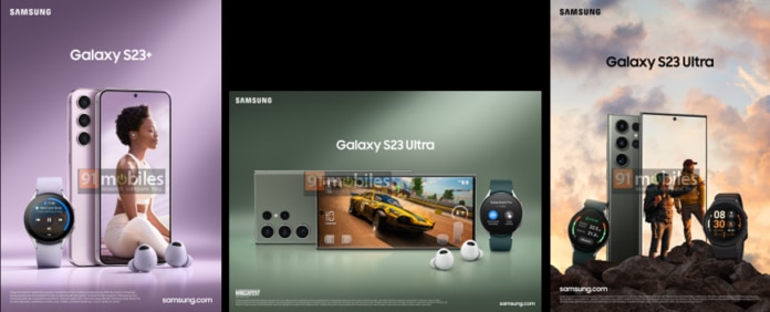 Supposto Galaxy S23 e S23 Plus (Immagine: riproduzione/91Mobiles)