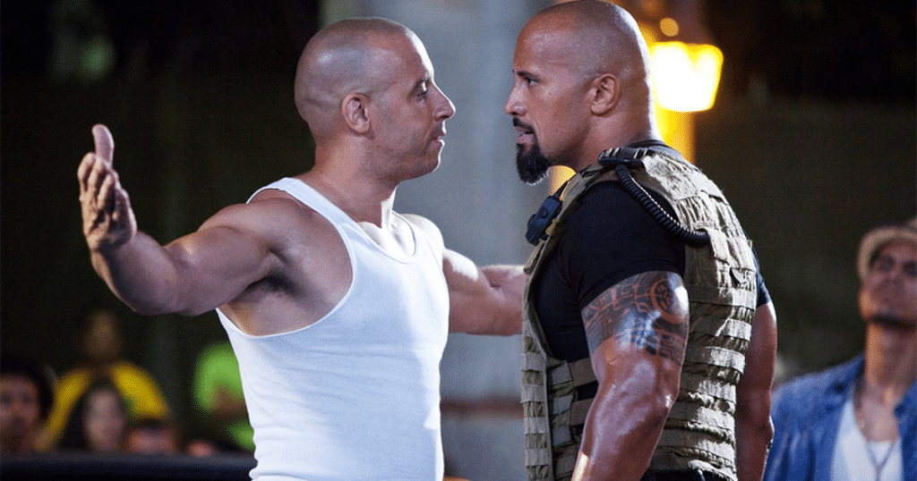 The Rock et Vin Diesel in Fast and Furious 5