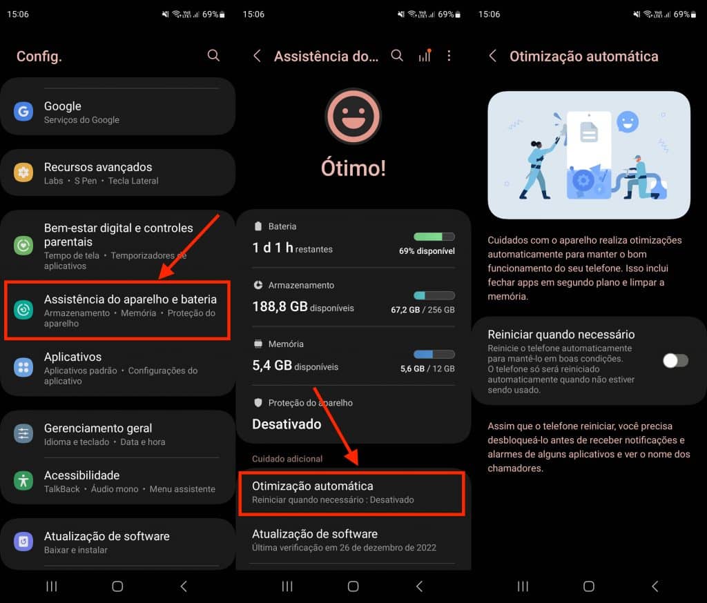 Il cellulare si riavvia da solo in One UI 5 con Android 13 (Immagine: riproduzione/Digital Look)